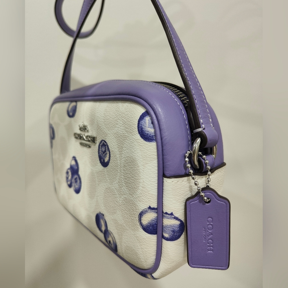 Mini Jamie Camera Bag In Signature Canvas With Blueberry Print - Picture 8 of 10